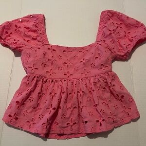 Altar'd State Coral Eyelet Blouse